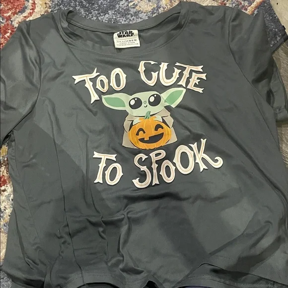 Halloween Star Wars Black and Orange Sleep Shorts and Top - Picture 4 of 5